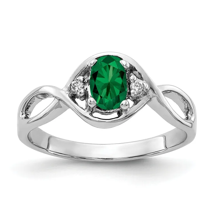 Goldia Rings Solid 14k White Gold 6x4mm Oval Mount St Helens VS Simulated CZ Ring Goldia Rings Solid 14k White Gold 6x4mm Oval Mount St Helens VS Simulated CZ Ring