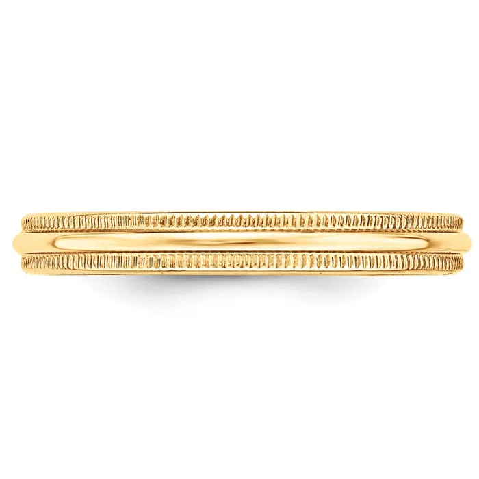 Goldia Rings Solid 14K Yellow Gold 3mm Milgrain HalfRound Wedding MensWomens Wedding Band Ring Size 4 Goldia Rings Solid 14K Yellow Gold 3mm Milgrain HalfRound Wedding MensWomens Wedding Band Ring Size 4