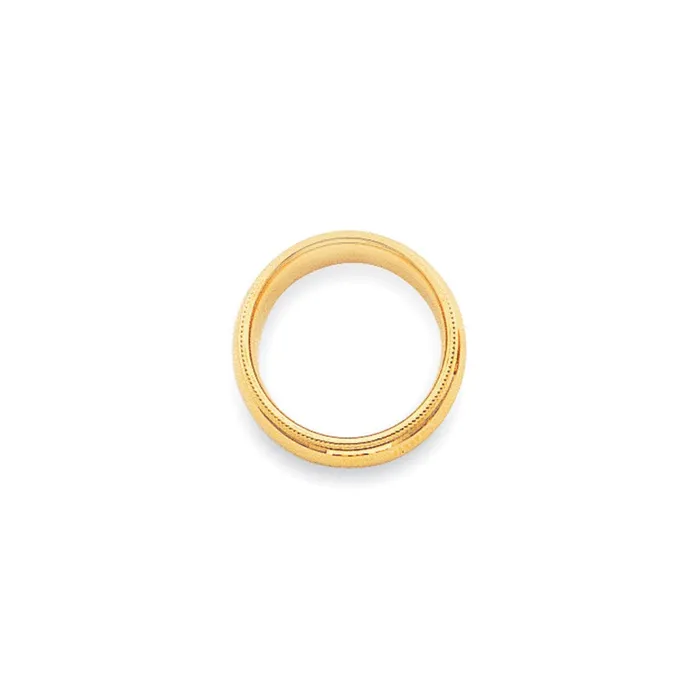 Goldia Rings Solid 14K Yellow Gold 4mm Milgrain Comfort Fit MensWomens Wedding Band Ring Size 13