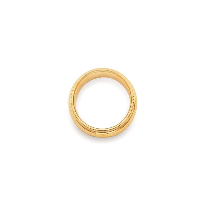 Goldia Rings Solid 14K Yellow Gold 4mm Milgrain Comfort Fit MensWomens Wedding Band Ring Size 13