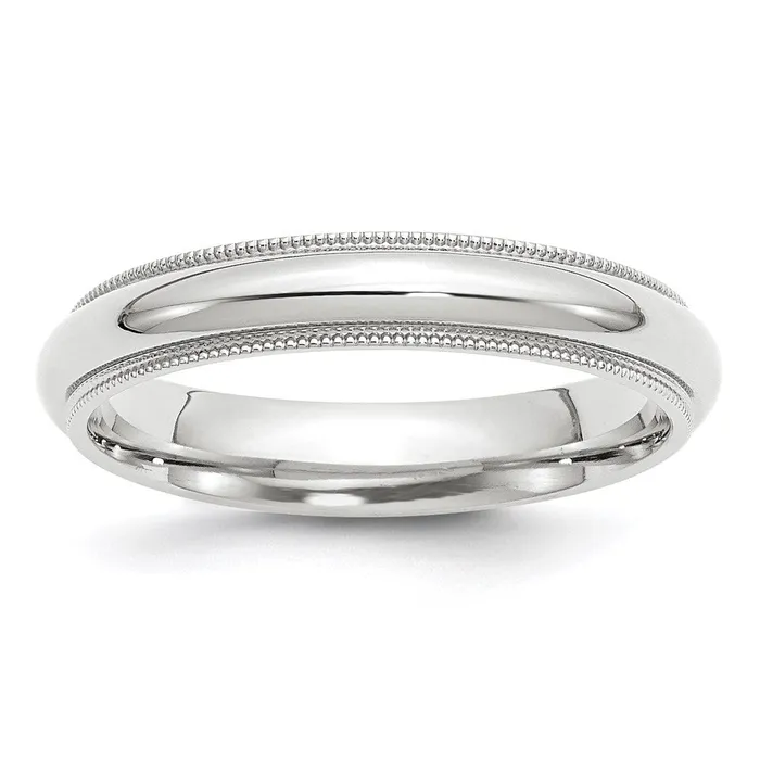 Goldia Rings Solid 18K White Gold 4mm Milgrain Comfort Fit MensWomens Wedding Band Ring Size 7 Goldia Rings Solid 18K White Gold 4mm Milgrain Comfort Fit MensWomens Wedding Band Ring Size 7