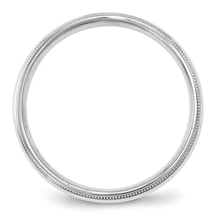 Goldia Rings Solid 18K White Gold 4mm Milgrain Comfort Fit MensWomens Wedding Band Ring Size 7