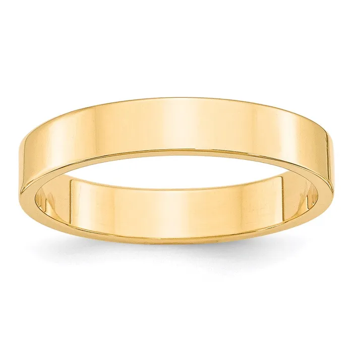 Goldia Rings Solid 18K Yellow Gold 4mm Light Weight Flat MensWomens Wedding Band Ring Size 135 Goldia Rings Solid 18K Yellow Gold 4mm Light Weight Flat MensWomens Wedding Band Ring Size 135