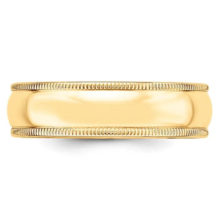 Goldia Rings Solid 18K Yellow Gold 6mm Milgrain HalfRound Wedding MensWomens Wedding Band Ring Size 45 Goldia Rings Solid 18K Yellow Gold 6mm Milgrain HalfRound Wedding MensWomens Wedding Band Ring Size 45