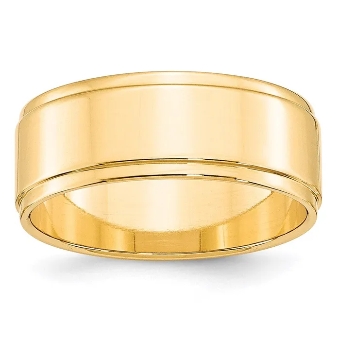 Goldia Rings Solid 18K Yellow Gold 8mm Flat with Step Edge MensWomens Wedding Band Ring Size 14 Goldia Rings Solid 18K Yellow Gold 8mm Flat with Step Edge MensWomens Wedding Band Ring Size 14