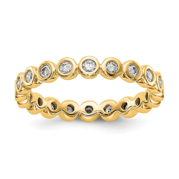Goldia Rings Solid Real 14k Polished 12ct Bezel Set CZ Eternity Wedding Band Ring Goldia Rings Solid Real 14k Polished 12ct Bezel Set CZ Eternity Wedding Band Ring
