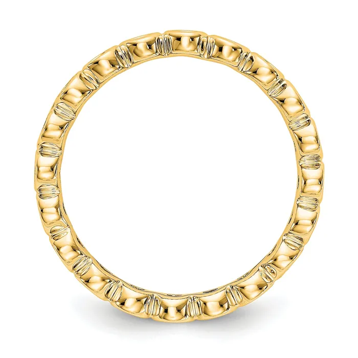 Goldia Rings Solid Real 14k Polished 12ct Bezel Set CZ Eternity Wedding Band Ring