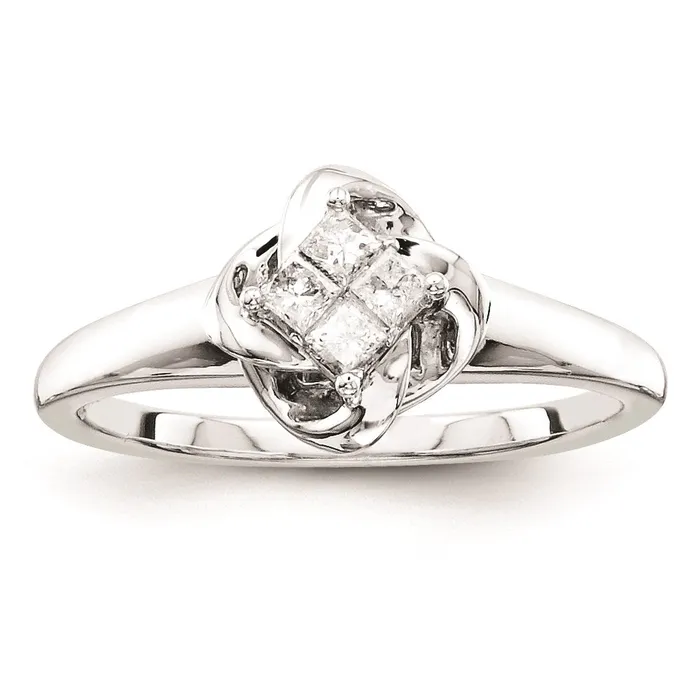 Goldia Rings Sterling Silvadium Belle Amore Diamond Engagement Ring