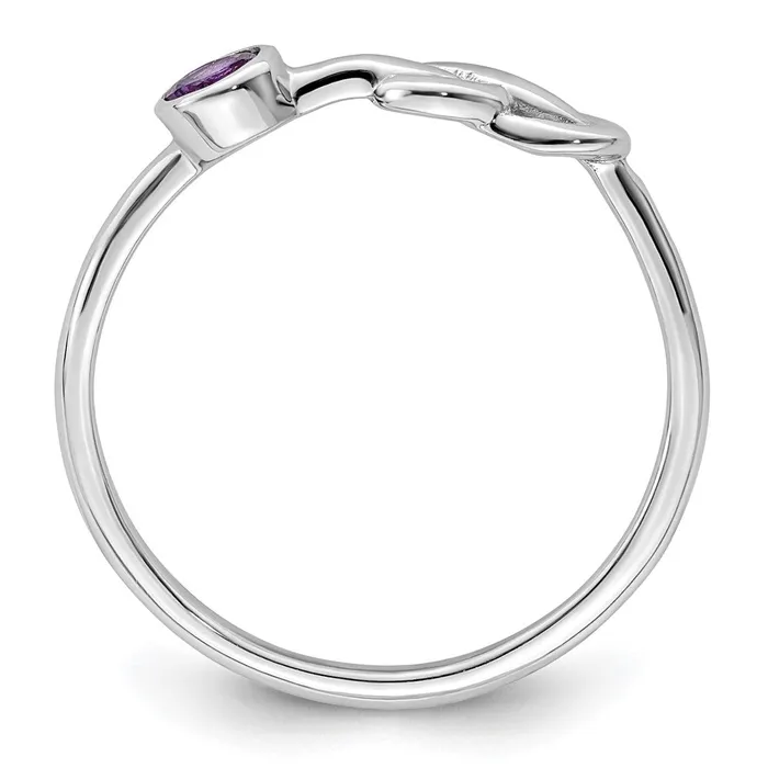 Goldia Rings Sterling Silver Rhodiumplated Polished Infinity Amethyst Ring