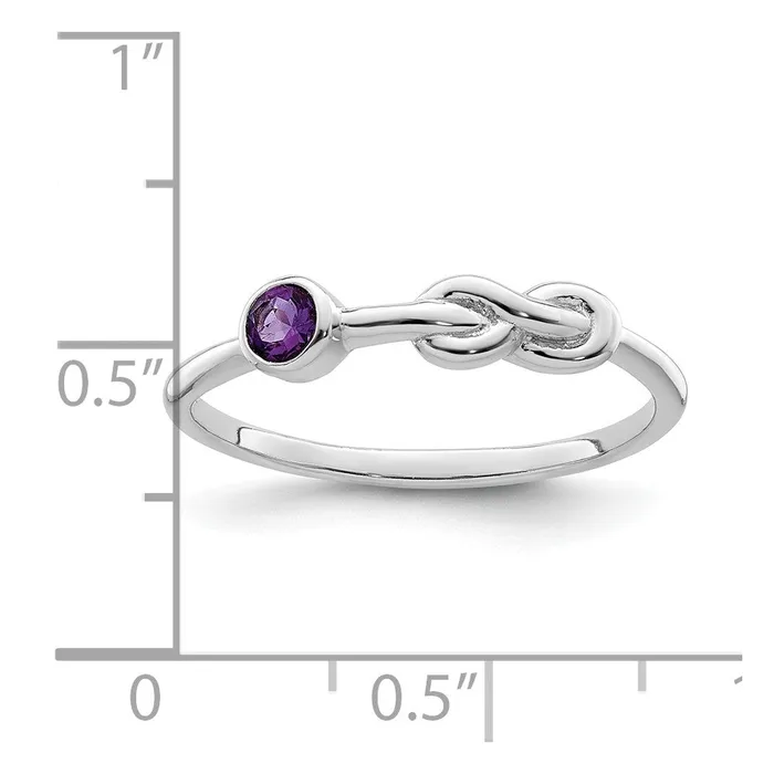 Goldia Rings Sterling Silver Rhodiumplated Polished Infinity Amethyst Ring