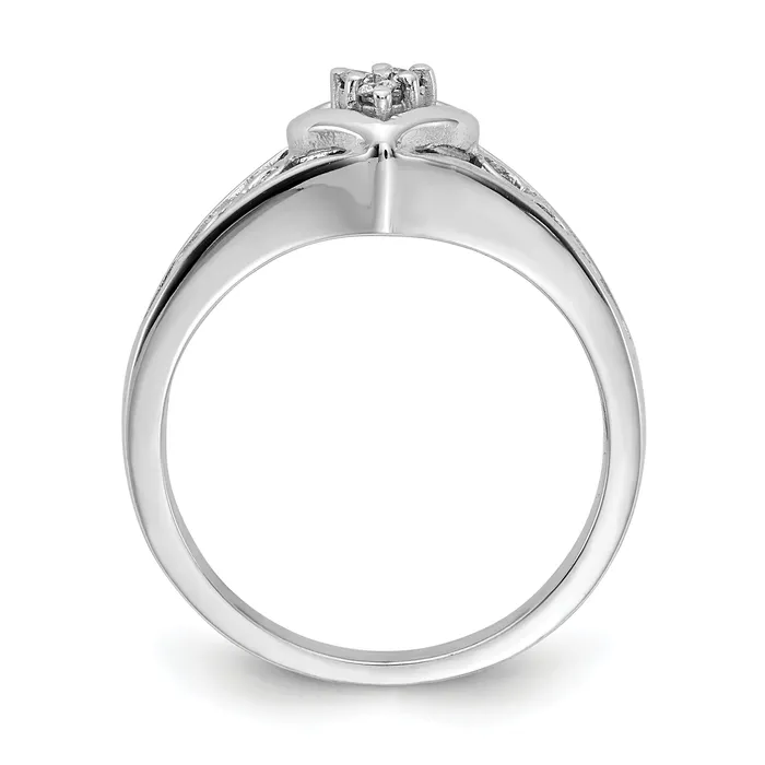 Goldia Solid 14k White Gold VS Simulated CZ heart Ring Rings