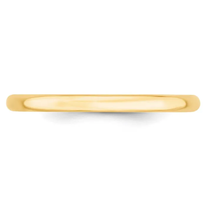 Goldia Solid 14K Yellow Gold 2mm Light Weight Comfort Fit MensWomens Wedding Band Ring Size 45 Rings