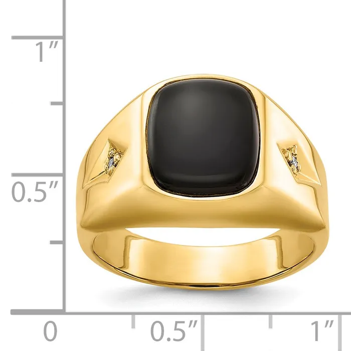 Goldia Solid 14k Yellow Gold A Simulated CZ Mens Ring Rings