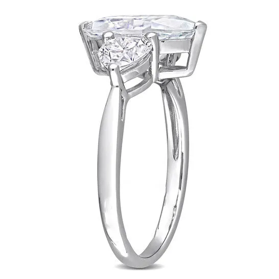 JMS always Rings Original Amour Silver 2 12 CT DEW Created White Moissanite 3Stone Ring JMS always Rings Original Amour Silver 2 12 CT DEW Created White Moissanite 3Stone Ring