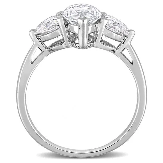 JMS always Rings Original Amour Silver 2 12 CT DEW Created White Moissanite 3Stone Ring JMS always Rings Original Amour Silver 2 12 CT DEW Created White Moissanite 3Stone Ring