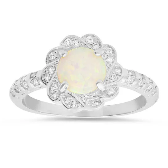 JMS always Rings Original Kylie Harper Sterling Silver Opal Floral Ring