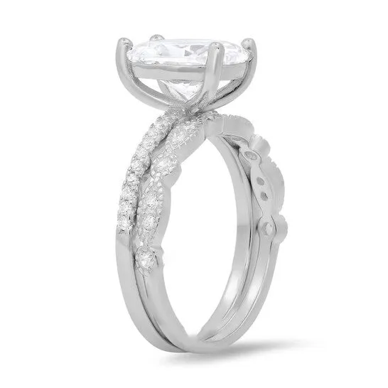 JMS always Rings Original Kylie Harper Sterling Silver Ovalcut Cubic Zirconia CZ 2pc Stackable Ring Set JMS always Rings Original Kylie Harper Sterling Silver Ovalcut Cubic Zirconia CZ 2pc Stackable Ring Set