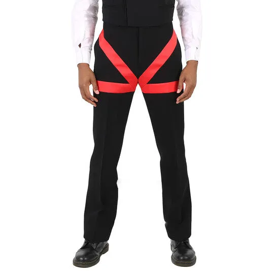 JMS always Rings Original Salvatore Ferragamo Mens Satin Inlay Wool Tailored Trousers JMS always Rings Original Salvatore Ferragamo Mens Satin Inlay Wool Tailored Trousers