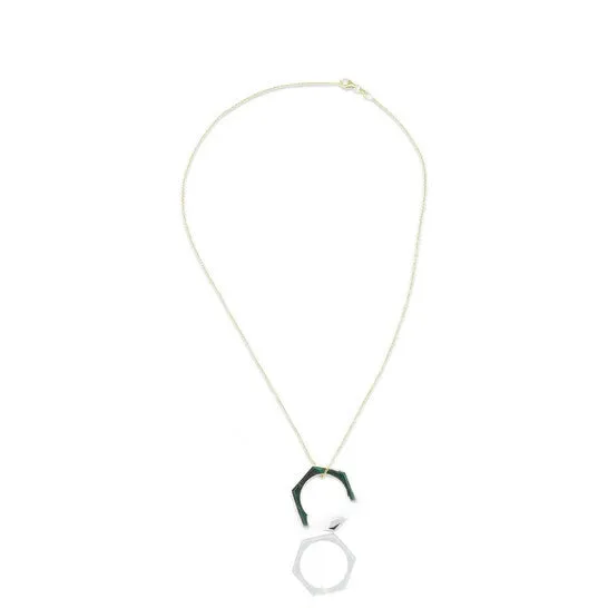 JMS always Rings Original Tresorra 18K Yellow Gold Hexagon Malachite RingNecklaceRing Size 575Length 16 inches JMS always Rings Original Tresorra 18K Yellow Gold Hexagon Malachite RingNecklaceRing Size 575Length 16 inches