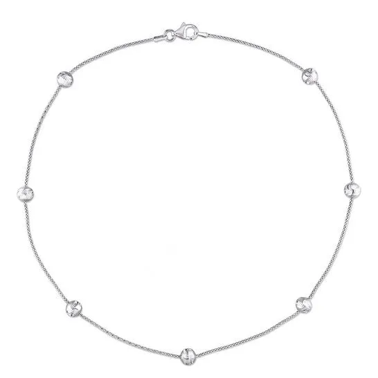 Necklaces Original AMOUR 6mm Ball Station Chain Necklace In Sterling Silver 16 In JMS always Necklaces Original AMOUR 6mm Ball Station Chain Necklace In Sterling Silver 16 In JMS always