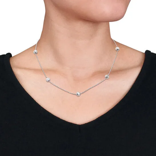 Necklaces Original AMOUR 6mm Ball Station Chain Necklace In Sterling Silver 16 In JMS always Necklaces Original AMOUR 6mm Ball Station Chain Necklace In Sterling Silver 16 In JMS always