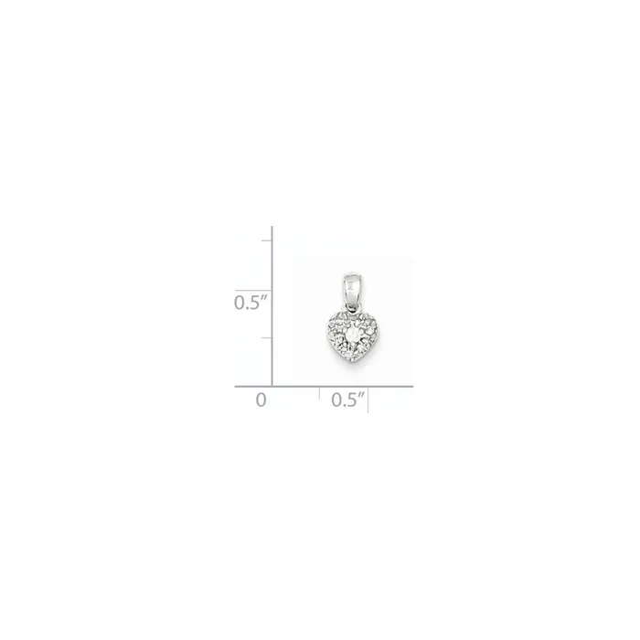 Necklaces Sterling Silver Rhodium 01ct Diamond Heart Pendant Goldia