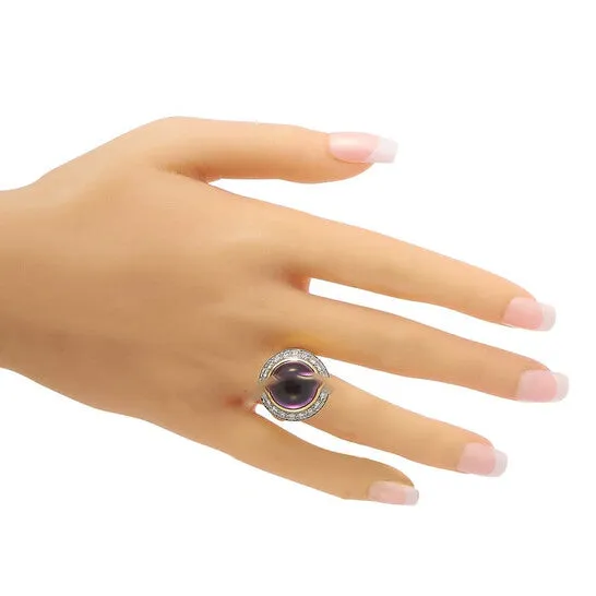 Original PreOwned Tiffany Co 18K Yellow Gold 150ct Diamond and Amethyst Ring JMS always Rings