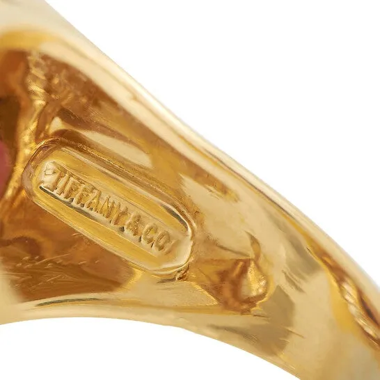 Original PreOwned Tiffany Co 18K Yellow Gold 150ct Diamond and Amethyst Ring JMS always Rings