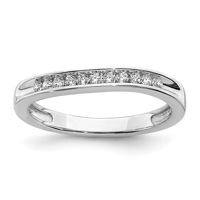 Rings 016ct CZ Solid Real 14K White Gold Wedding Band Ring Goldia