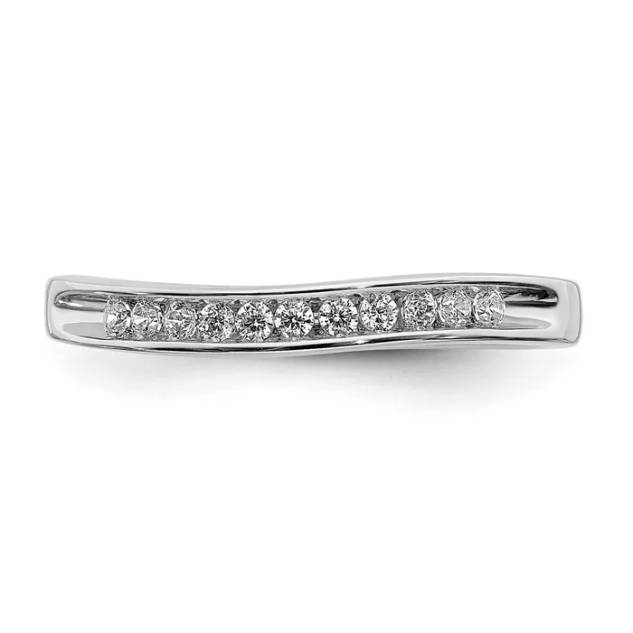 Rings 016ct CZ Solid Real 14K White Gold Wedding Band Ring Goldia