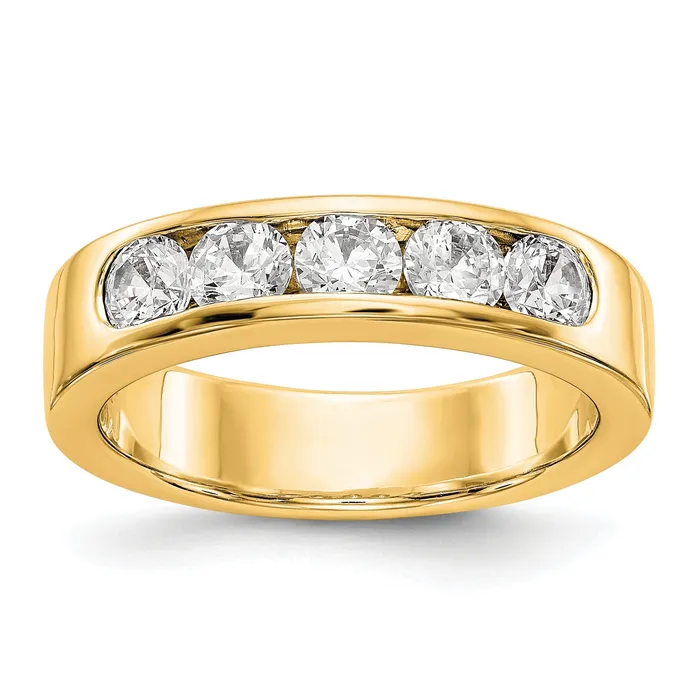 Rings 100ct CZ Solid Real 14K Yellow Gold 538mm Stone Channel Wedding Band Ring Goldia Rings 100ct CZ Solid Real 14K Yellow Gold 538mm Stone Channel Wedding Band Ring Goldia