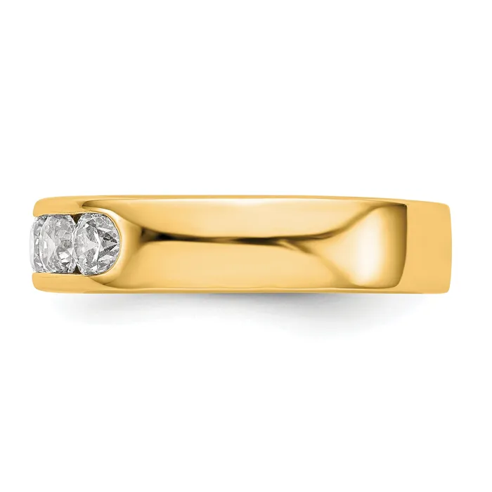 Rings 100ct CZ Solid Real 14K Yellow Gold 538mm Stone Channel Wedding Band Ring Goldia