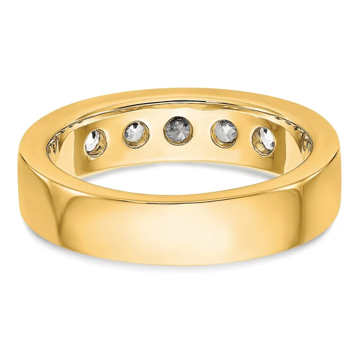 Rings 100ct CZ Solid Real 14K Yellow Gold 538mm Stone Channel Wedding Band Ring Goldia