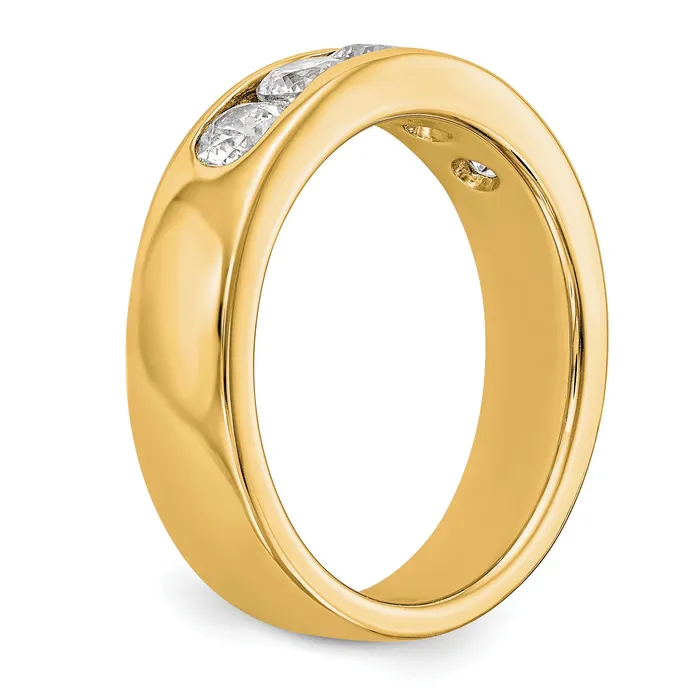 Rings 100ct CZ Solid Real 14K Yellow Gold 538mm Stone Channel Wedding Band Ring Goldia
