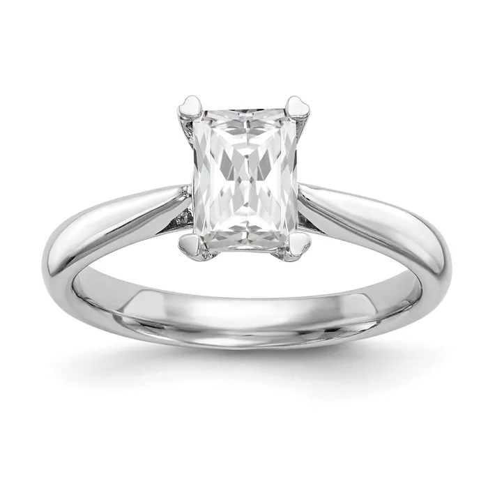 Rings 125ct CZ Solid Real 14k White Gold Emerald Solitaire Engagement Ring Goldia Rings 125ct CZ Solid Real 14k White Gold Emerald Solitaire Engagement Ring Goldia