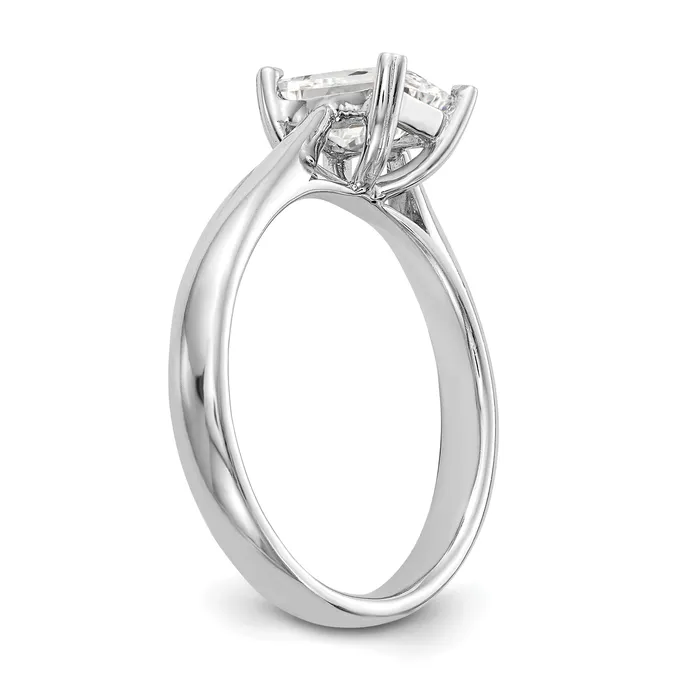 Rings 125ct CZ Solid Real 14k White Gold Emerald Solitaire Engagement Ring Goldia