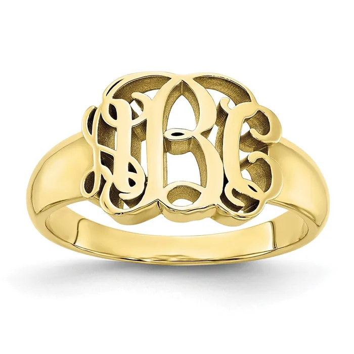 Rings 10K Yellow Gold Monogram Signet Ring Goldia