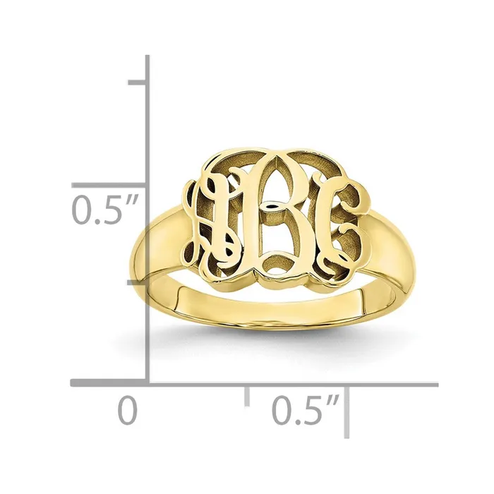 Rings 10K Yellow Gold Monogram Signet Ring Goldia