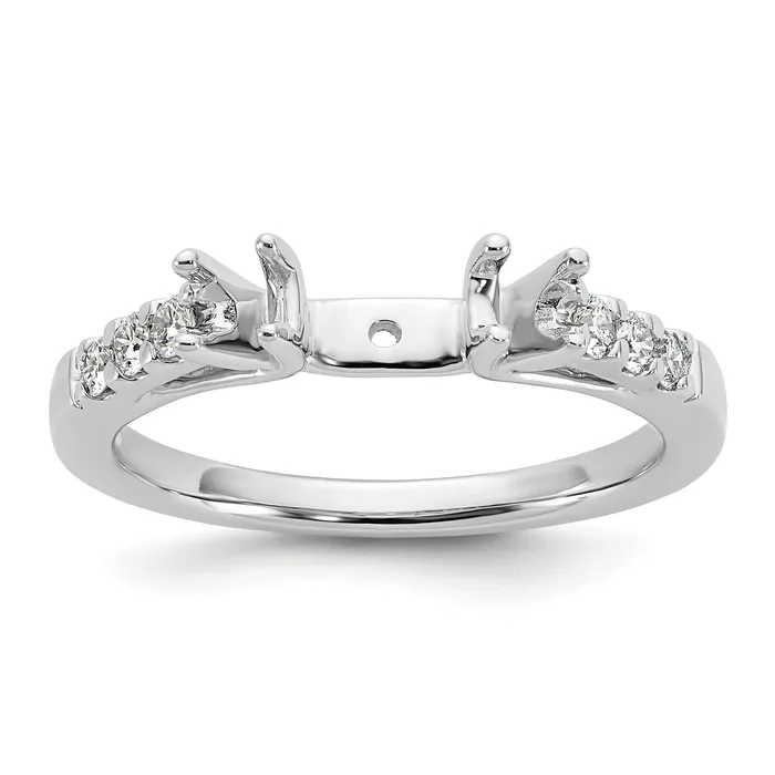 Rings 14k White Gold 15 Ct Lab Grown Diamond VSSI G Peg Set Engagement Ring Goldia