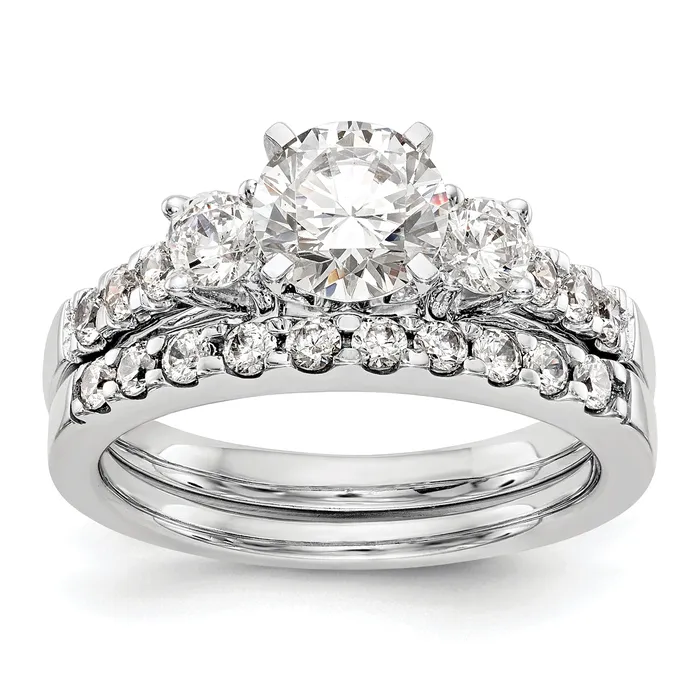 Rings 14k White Gold 15 Ct Lab Grown Diamond VSSI G Peg Set Engagement Ring Goldia