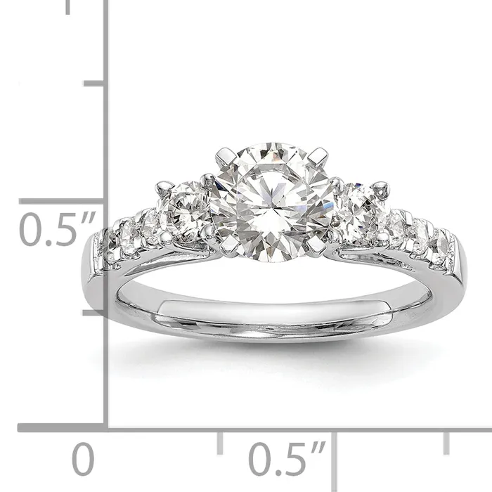 Rings 14k White Gold 15 Ct Lab Grown Diamond VSSI G Peg Set Engagement Ring Goldia