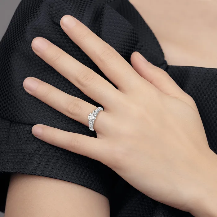 Rings 14k White Gold 15 Ct Lab Grown Diamond VSSI G Peg Set Engagement Ring Goldia
