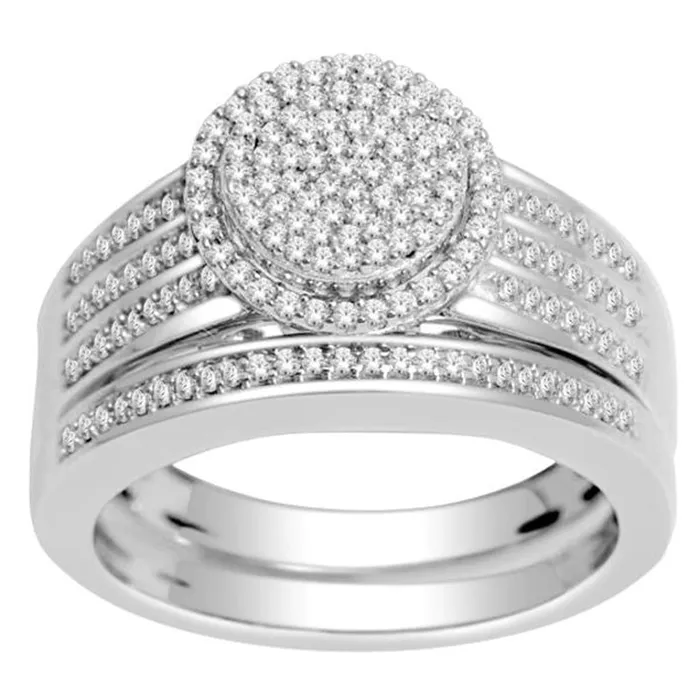 Rings 14k White Gold Round Diamond Bridal Wedding Ring Set 38 Cttw gndatlanta Rings 14k White Gold Round Diamond Bridal Wedding Ring Set 38 Cttw gndatlanta