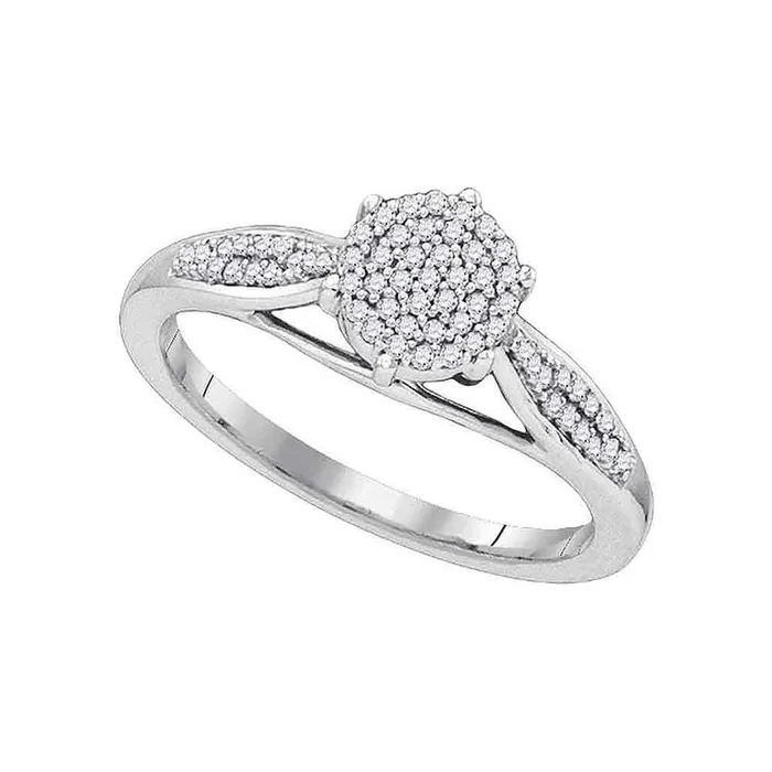Rings 14k White Gold Round Diamond Circle Cluster Ring 15 Cttw gndatlanta Rings 14k White Gold Round Diamond Circle Cluster Ring 15 Cttw gndatlanta
