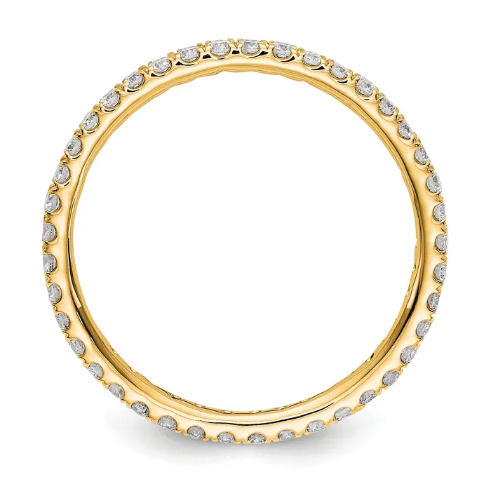 Rings 14k Yellow Gold 12 Ct Lab Grown Diamond VSSI G Shared Prong Eternity Band Ring Goldia