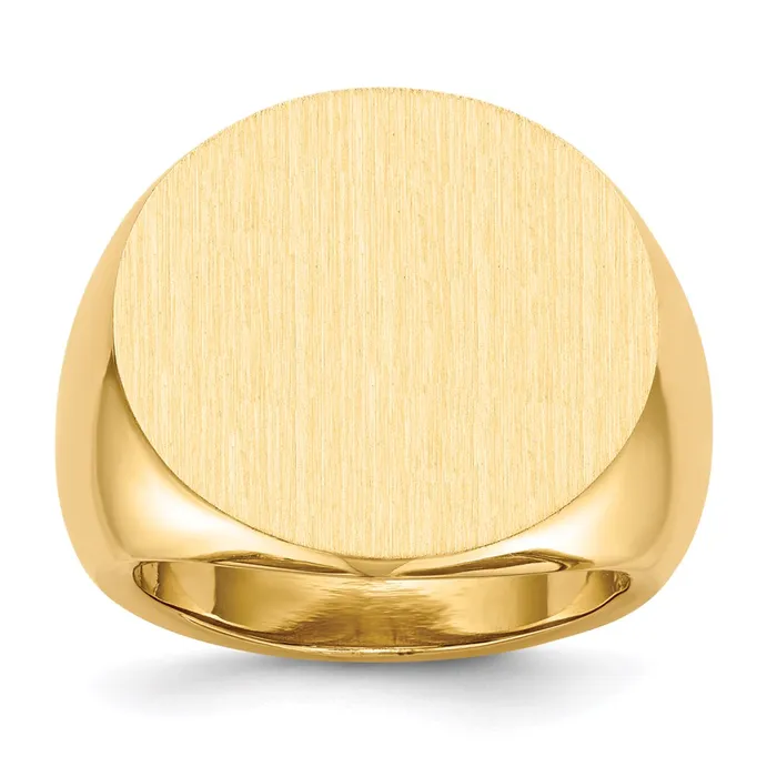 Rings 14K Yellow Gold 210x215mm Open Back Mens Signet Ring Goldia