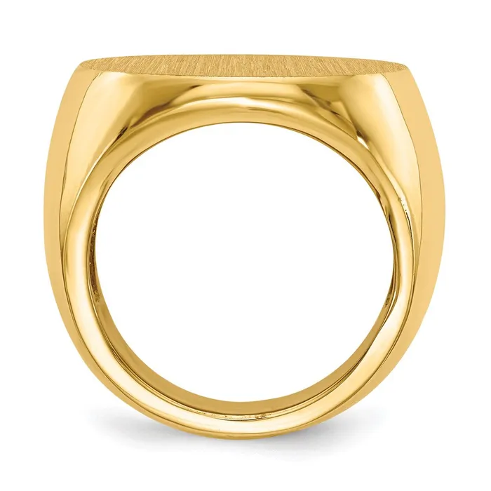Rings 14K Yellow Gold 210x215mm Open Back Mens Signet Ring Goldia
