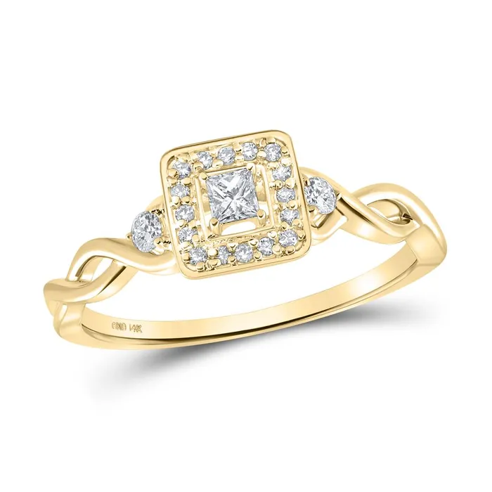 Rings 14k Yellow Gold Princess Diamond 3stone Promise Ring 15 Cttw gndatlanta Rings 14k Yellow Gold Princess Diamond 3stone Promise Ring 15 Cttw gndatlanta
