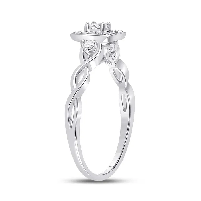 Rings gndatlanta 14k White Gold Princess Diamond Solitaire Promise Ring 15 Cttw