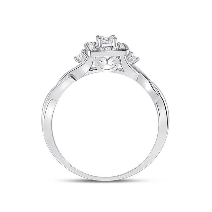 Rings gndatlanta 14k White Gold Princess Diamond Solitaire Promise Ring 15 Cttw